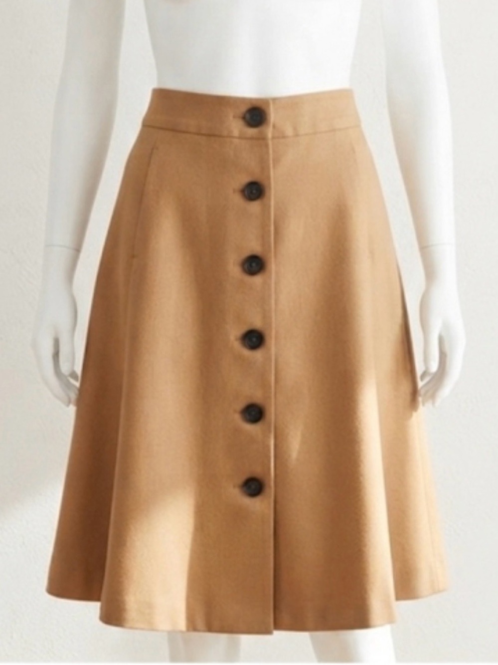 Banana Republic Brown A-Line Skirt with Black Buttons NWT